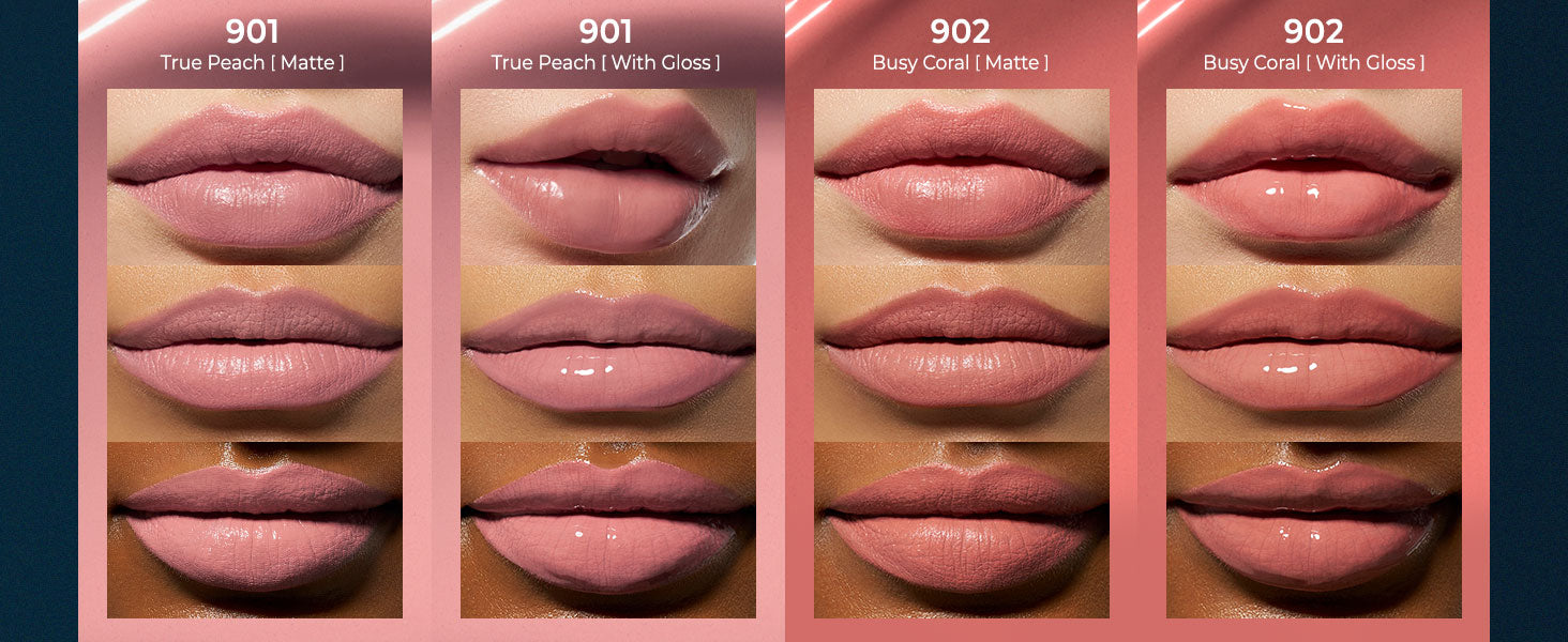 Lip swatch 907 Gentle Rose Matte & Gloss